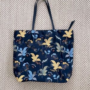 LOFT Floral Nylon Zippered Tote